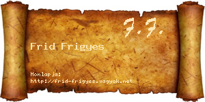 Frid Frigyes névjegykártya